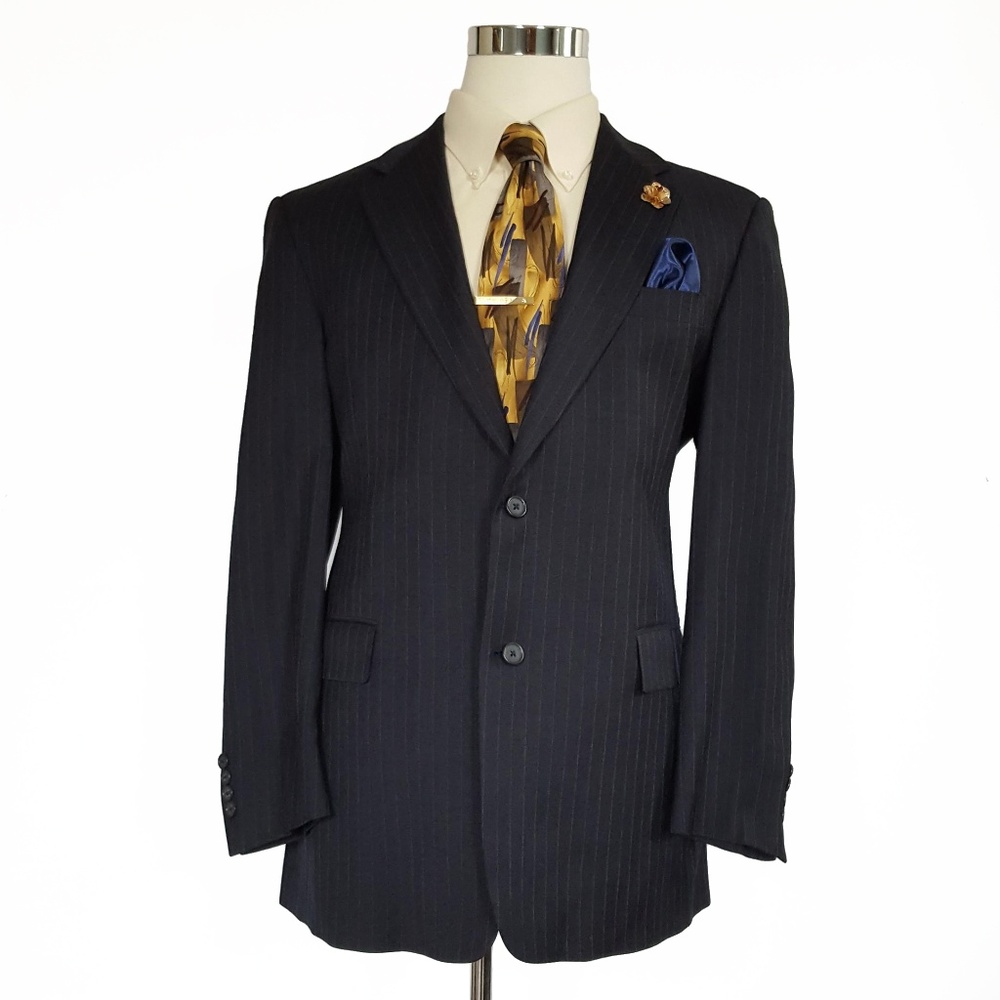 Hart Schaffner Marx Mens Wool Pinstripe Blazer 42L